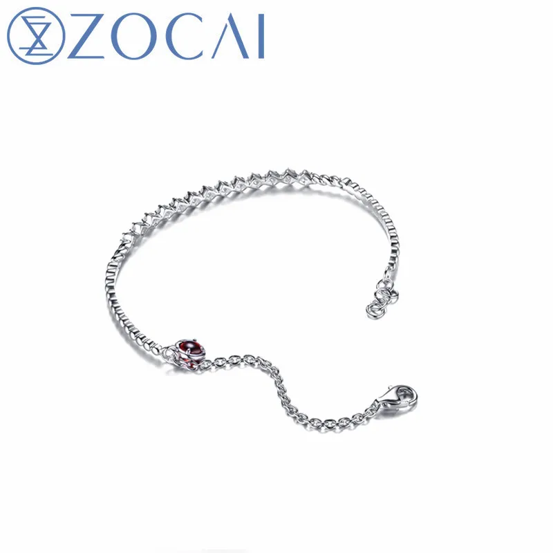 ZOCAI Аметист/гранат браслет 18 к белое золото 0,20 карат бриллиантовый браслет хорошее ювелирное изделие Z00214