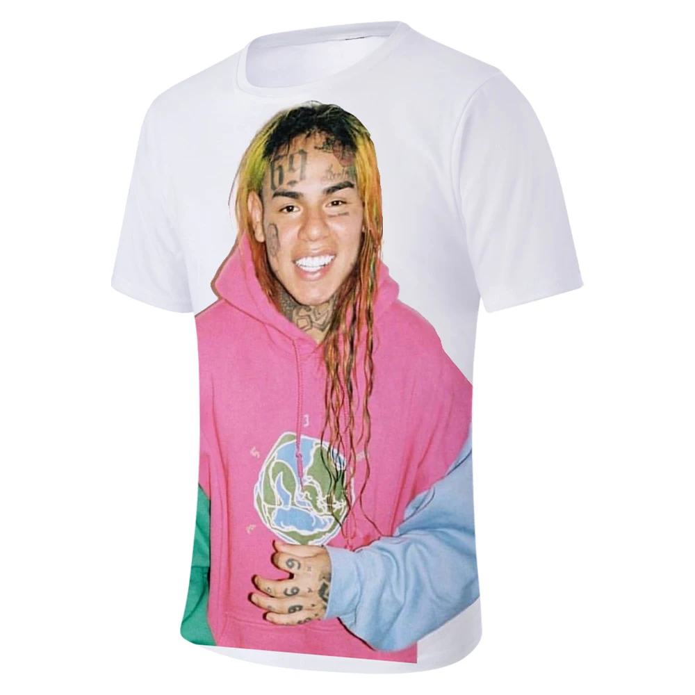 Женская/мужская футболка с 3D принтом 6IX9INE Повседневная коротким рукавом в стиле