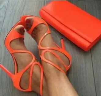 Золотой металлик кожа Strappy танец Сандалии для девочек Женская обувь для вечеринок женская обувь с открытым носком вырезы пряжки греческие сандалии на каблуке - Цвет: as picture