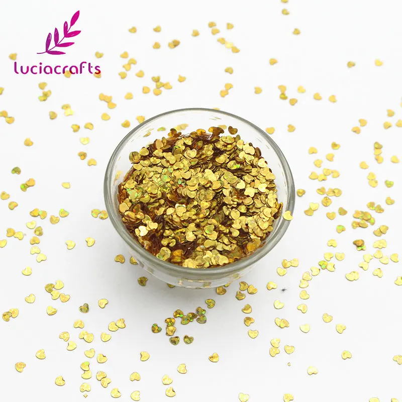 Lucia crafts 20 г/пакет сердце блеск хлопья Радужная чашка блесток DIY ногтей/одежды/Свадебные/вечерние аксессуары ручной работы D0105