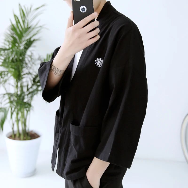 Халат в китайском стиле Hanfu хлопковое кимоно с рукавами для городского мальчика