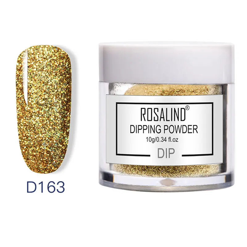 D163 ROSALIND 10 г блеск для ногтей, пудра для маникюра, декоративная хромированная пудра для дизайна ногтей, блестки 12 цветов, блестки NSA - Цвет: D163