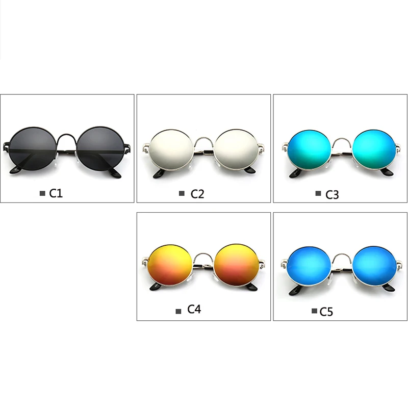 Маленькие круглые солнцезащитные очки для мужчин и женщин в металлической