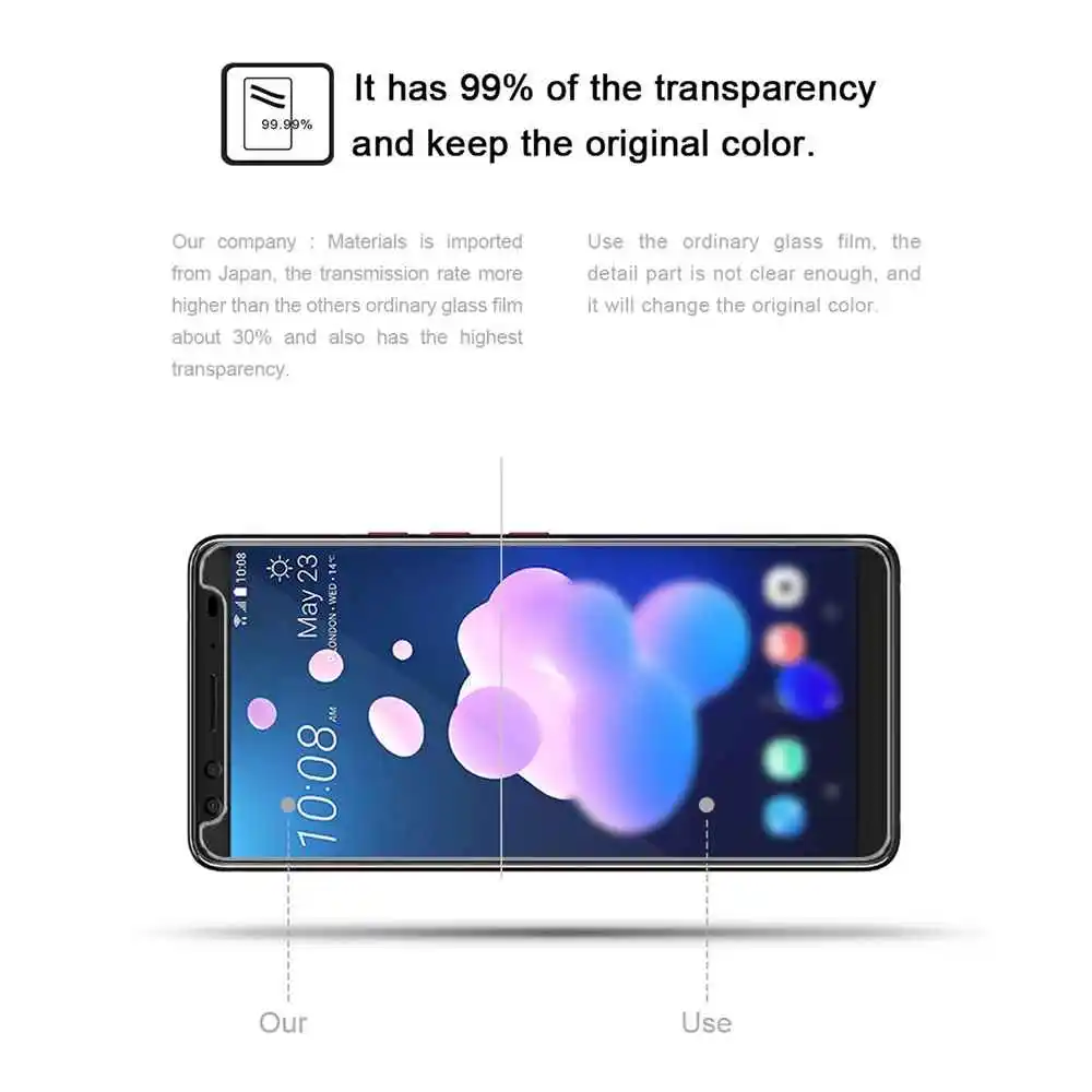 9H 2.5D Закаленное стекло для телефона HTC E8 E9 Plus X9 X10 A9 A9S Защитная пленка экрана E9plus
