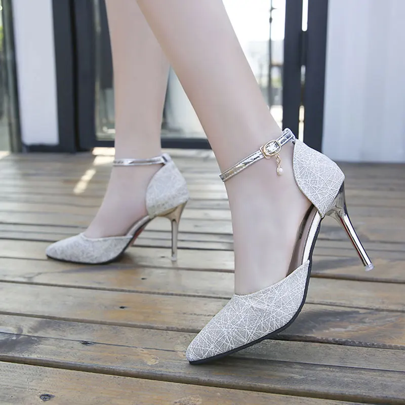 2019 г. Sandalias Femeninas осенние босоножки на высоком каблуке с острым носком пикантная