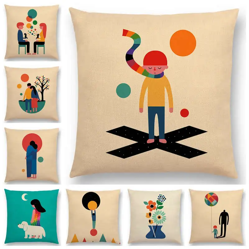 Лидер продаж наволочка для подушки семьи родителей и детей печаль счастье