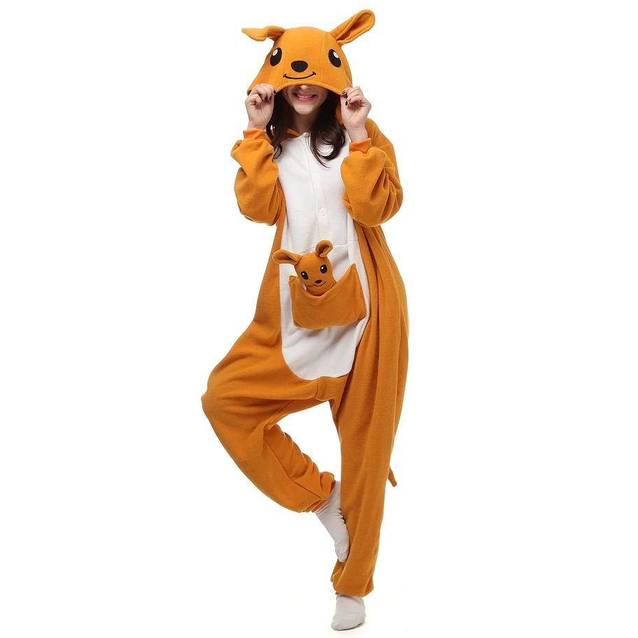 Флисовый костюм Kgurumi для взрослых косплея аниме комбинезон-кенгуру в виде