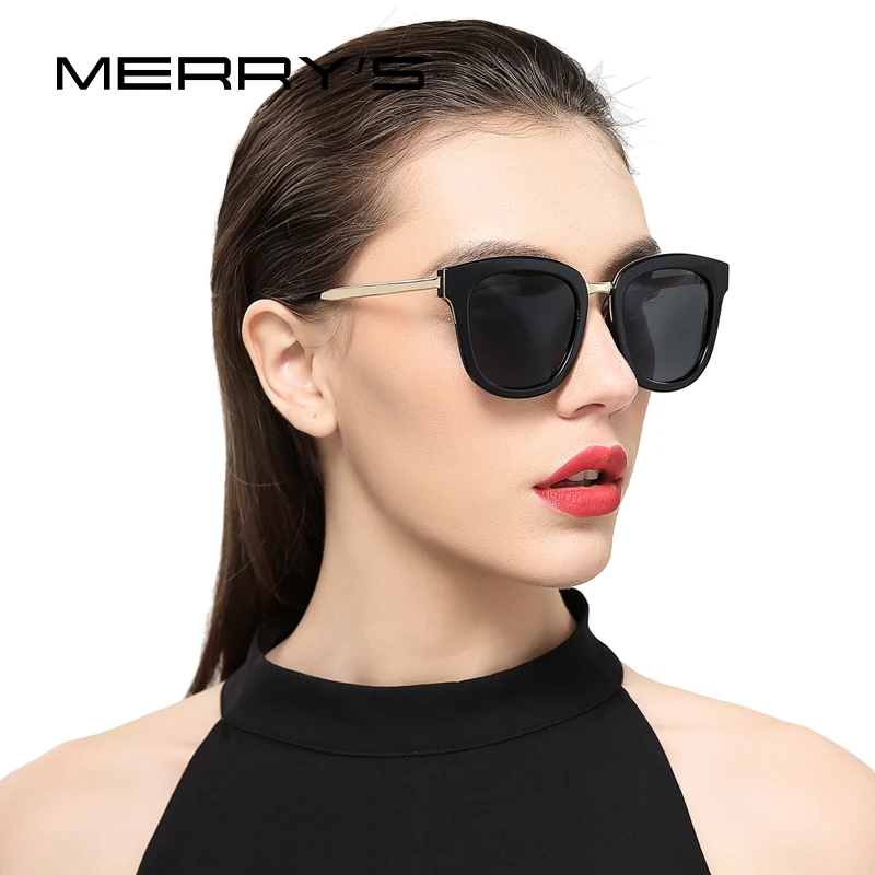 

MERRY'S Women Classic Cat Eye Polarized Sunglasses Fashion Sun Glasses Metal Temple 100% UV Protection S'6082
