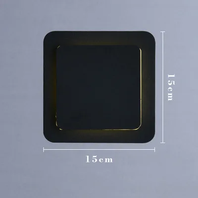 Square-Black Современный круговой светодиодный светильник, настенный светильник, прикроватный светодиодный светильник для спальни, настенный светильник - Цвет абажура: Square-Black