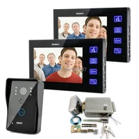 7 inch monitor touch video door phone intercom doorbell home security electronic lock keyfobs