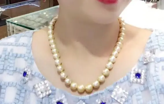 Бесплатная доставка Благородные Ювелирные изделия 10-11 мм ожерелье из