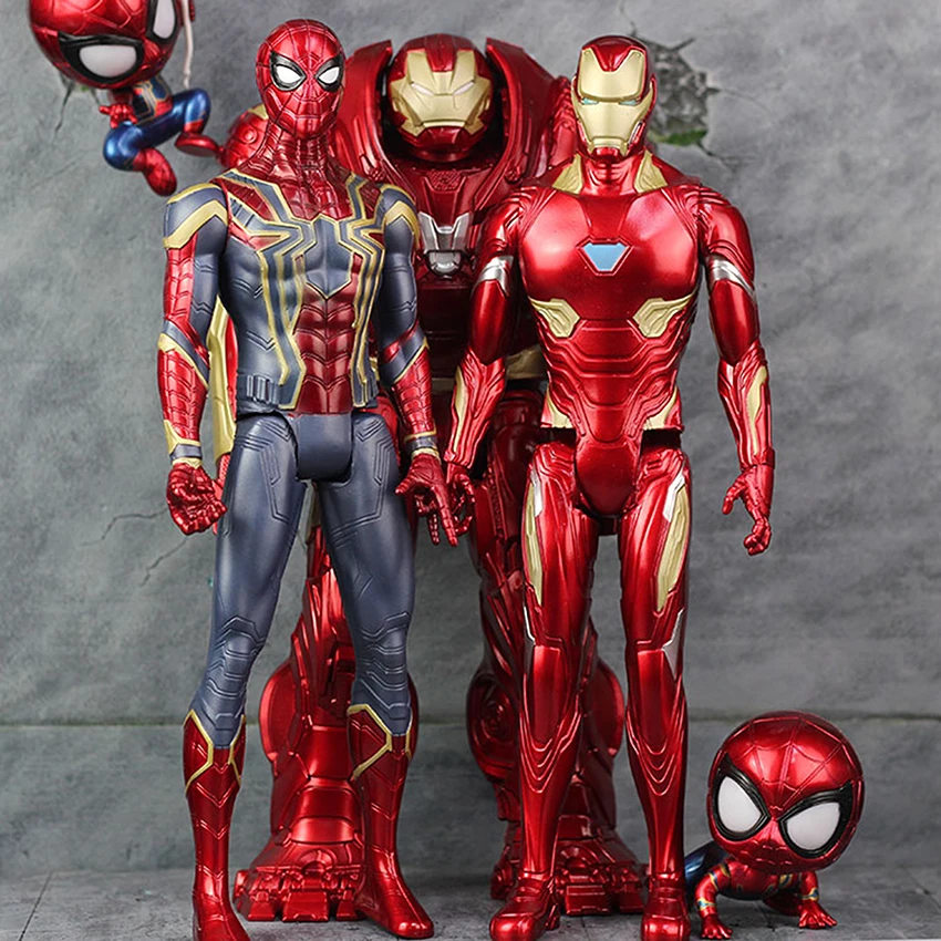 30 см Marvel Мстители игрушки Железный человек Капитан Америка Человек-паук Халк рейтеон Черная пантера ПВХ супер герой Детская кукла игрушка