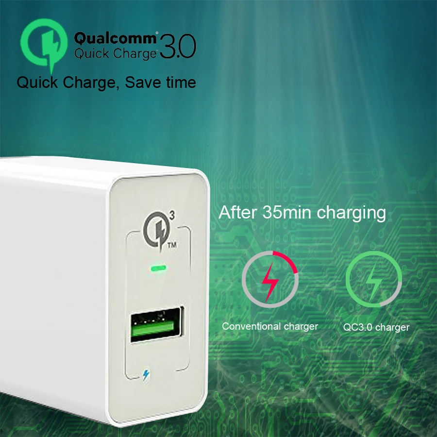 SUMPK USB Quick Charge 3 0 18 Вт двойное зарядное устройство для iPhone X быстрое адаптер Huawei Samsung