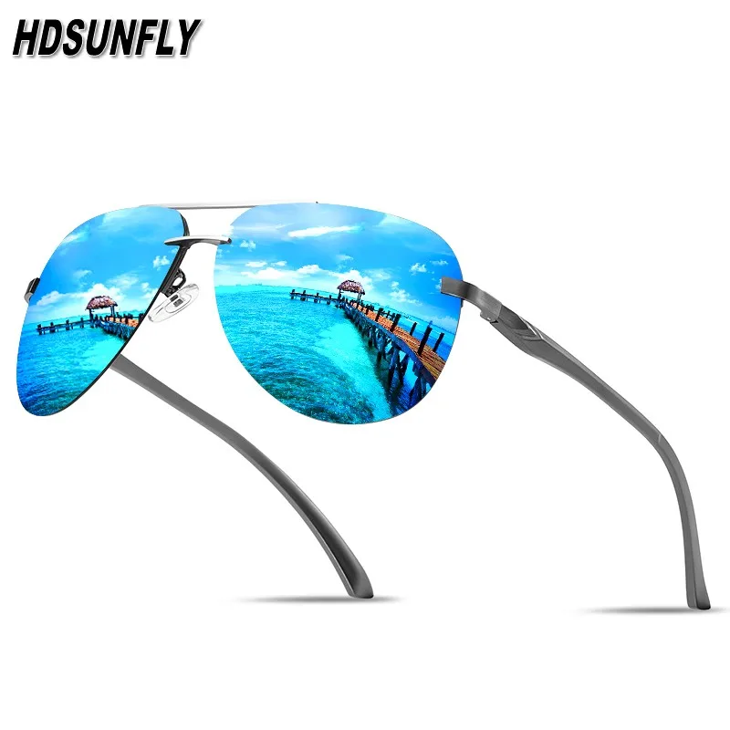 Мужские солнцезащитные очки без оправы поляризационные Серебристые зеркальные