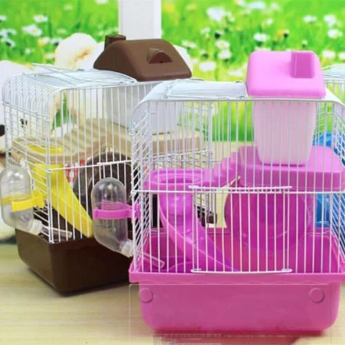 Горячий-горячий хомяк Gerbil мышь маленькая клетка для домашних животных 2 уровня пол бутылка для воды колесо
