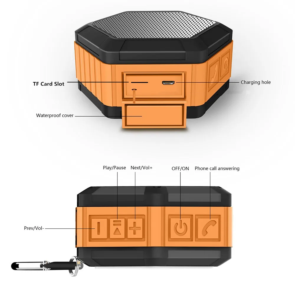 TOPROAD радио Bluetooth динамик беспроводной стерео Открытый hoparlor водонепроницаемый IP65