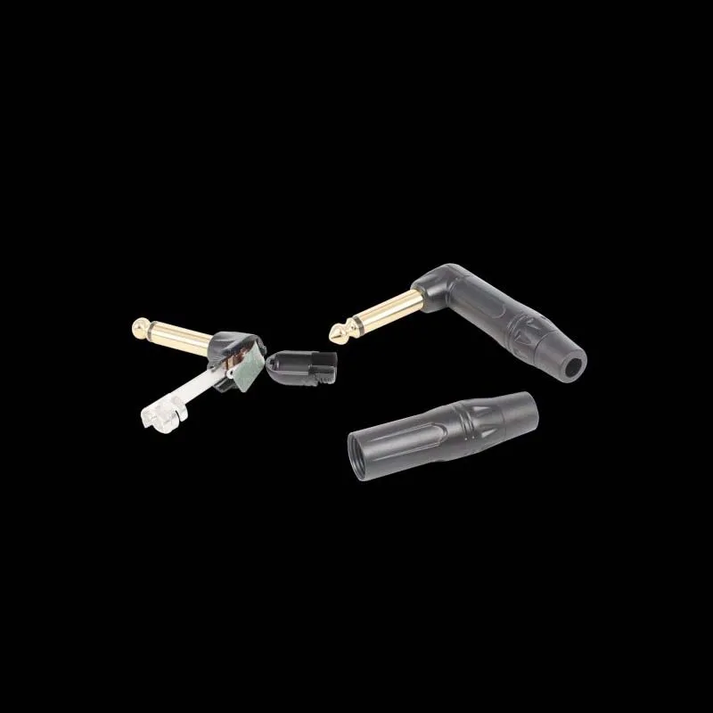 Угловой разъем 6 5 мм для электрической гитары 35 позолоченный прямоугольный 90