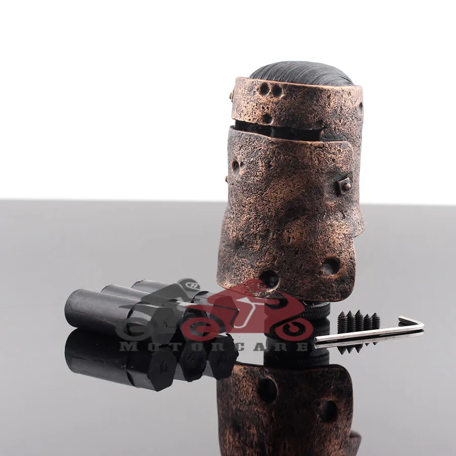 Ретро Медный Ned Kelly шлем голова ручной ручки переключения передач ручка переключения подходит для автомобиля Грузовик Джип и т. Д. На заказ