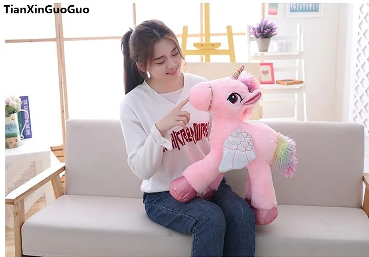 Новое поступление большая плюшевая игрушка 60 см с мультяшным единорогом мягкая