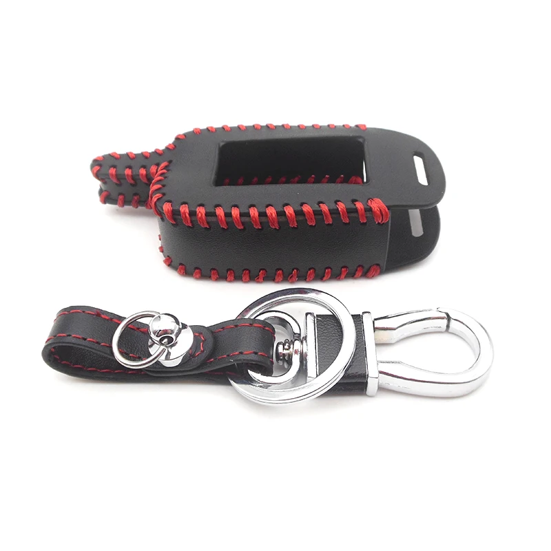 Starline A9 A6 LCD Remote Controller Keychain Genuine Leather Cover For Two Way Car Alarm StarLine A8 Key Case Holder | Автомобили и