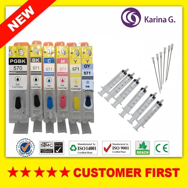 Пустой многоразовый картридж для PGI-570 CLI-571 PGI570 CLI571 принтера Canon PIXMA MG7750 MG7751 MG7752 MG7753