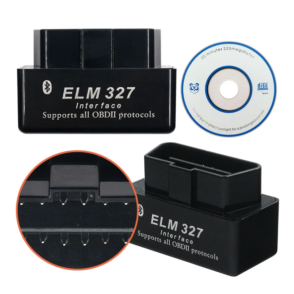 Автомобильный диагностический сканер 10 шт./лот OBD2 Cканер ELM 327 Bluetooth V2.1 OBD 2 ELM327
