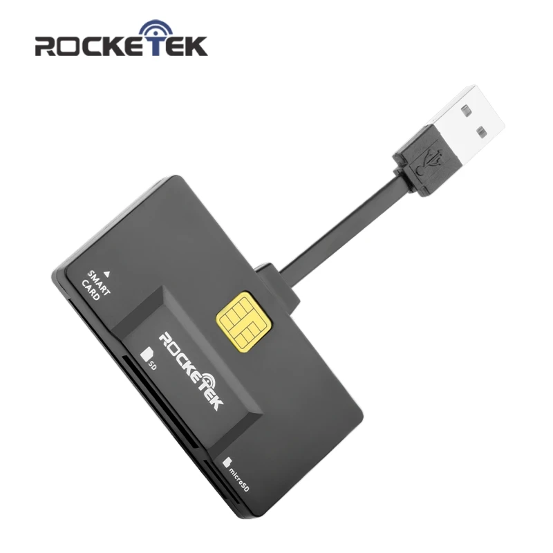 Rocketek USB 2 0 multi Smart Card Reader SD/TF micro SD карты памяти/ID/банковская карта sim cloner разъем