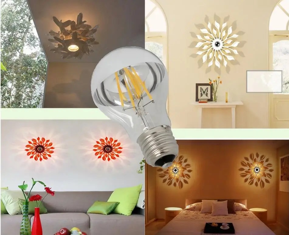 Энергосберегающая полусеребряная Светоотражающая тень 4 Вт 6 A60 A19 Светодиодная