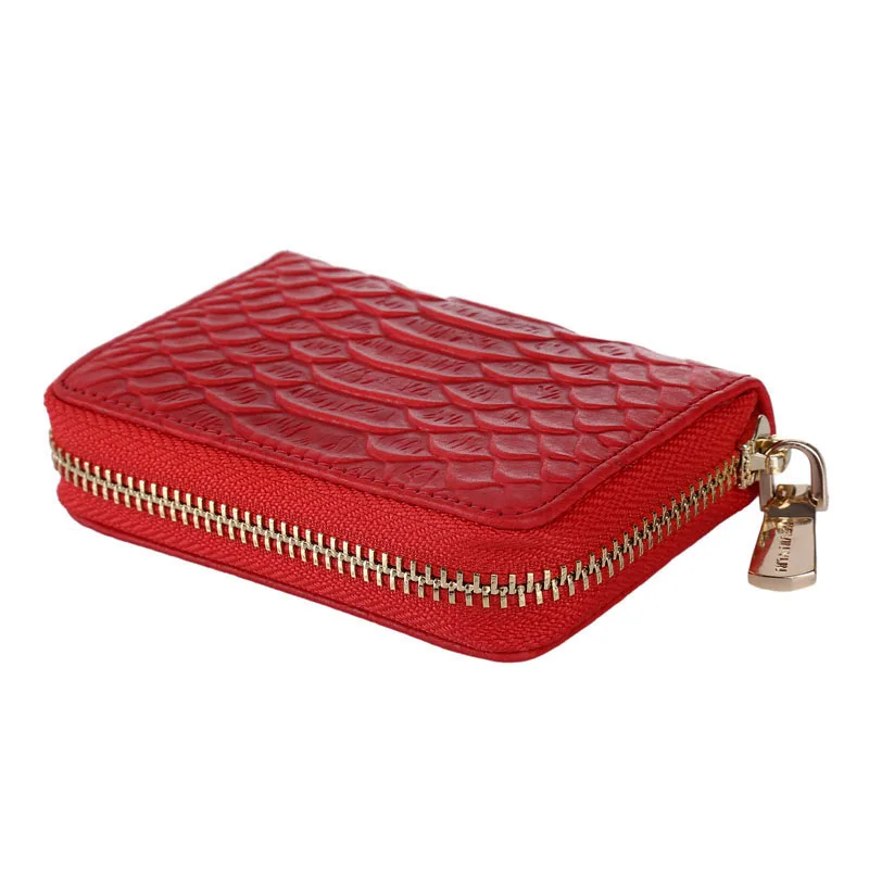 Женский кошелек из натуральной кожи со змеиной текстурой|brand card case|card casedesigner case |