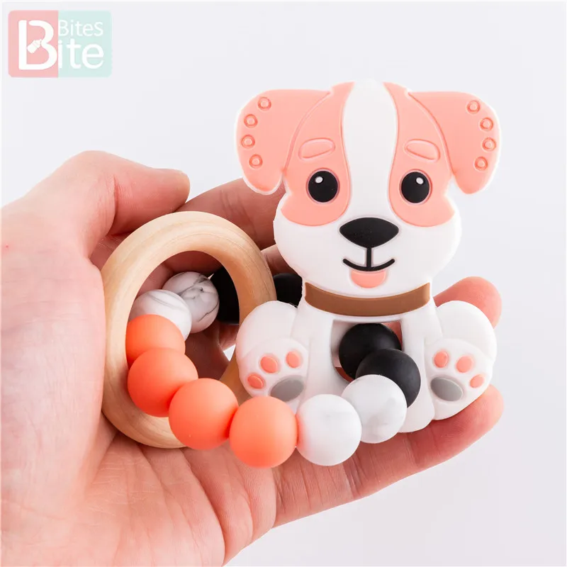 Прорезыватель для зубов 1 шт. силиконовый браслет с фигуркой собаки Пищевая