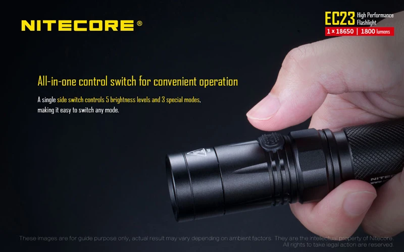 1800 люмен Nitecore EC23 CREE XHP35 HD E2 светодиодный высокопроизводительный фонарик с батареей(IMR18650 2500mAh 35A