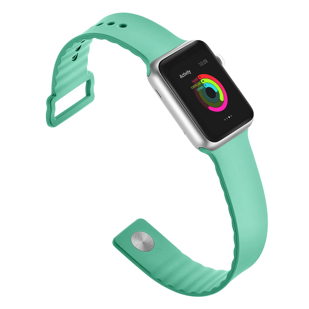 Силиконовый спортивный силиконовый ремешок для часов apple watch 42 мм 38 резиновый