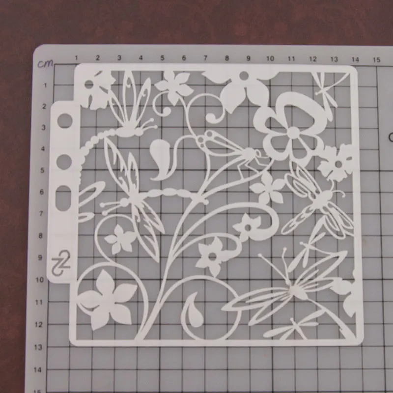 Новинка 13 см трафареты стрекоза для самостоятельного нанесения слоев настенная