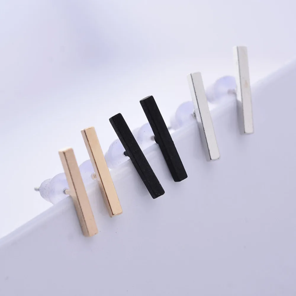 Женские Геометрические серьги-гвоздики простые серьги из сплава в форме одного