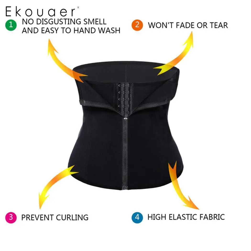 Ekouaer Body Shaper Талии Тренер Триммер корсет пояс тренировки Корректирующее белье для