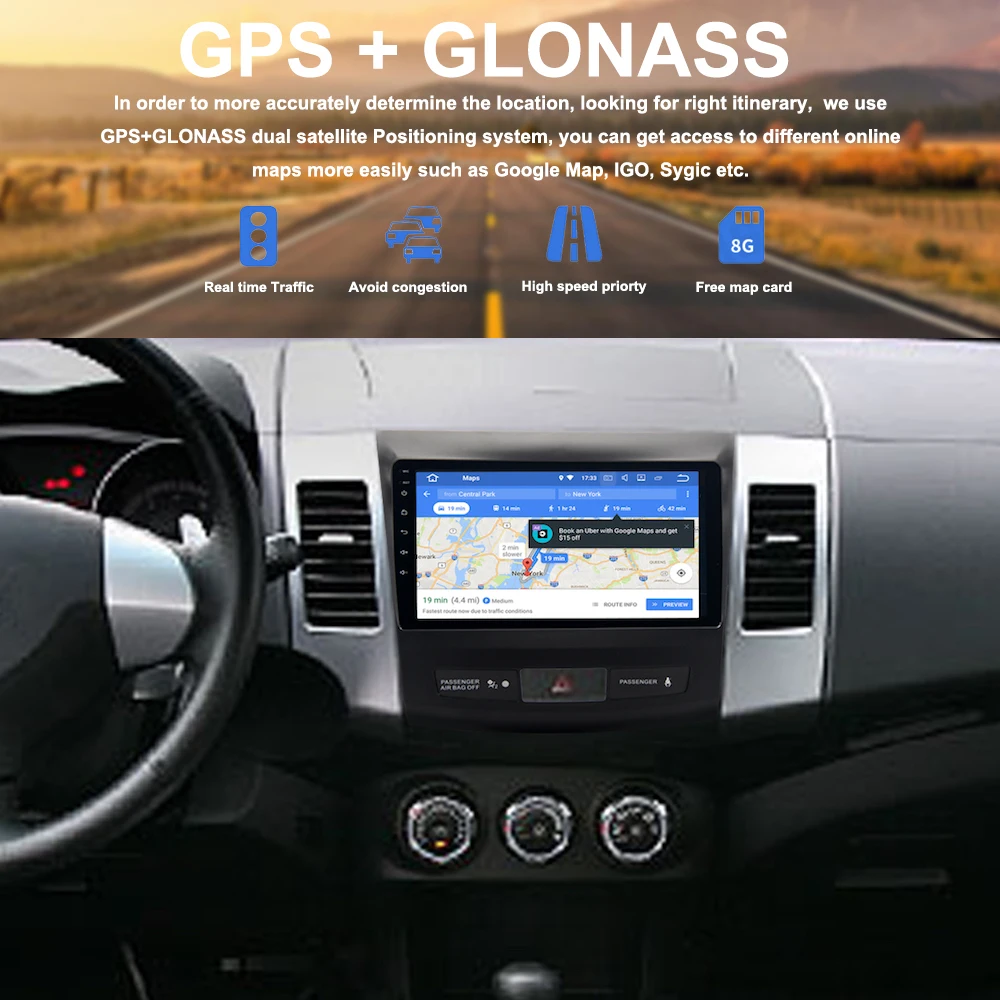 Автомагнитола 9 &quotIPS 1Din на Android 0 для Mitsubishi Outlander Multimedia 2007 2008 2009 2010 2011 GPS авто стерео