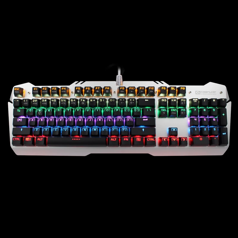 TEAMWOLF Vodstorm CIY  Mechanical Keyboard 104key  black blue switch Backlit Gaming Keyboard For Laptop PC gamer RUSSIAN Sticker