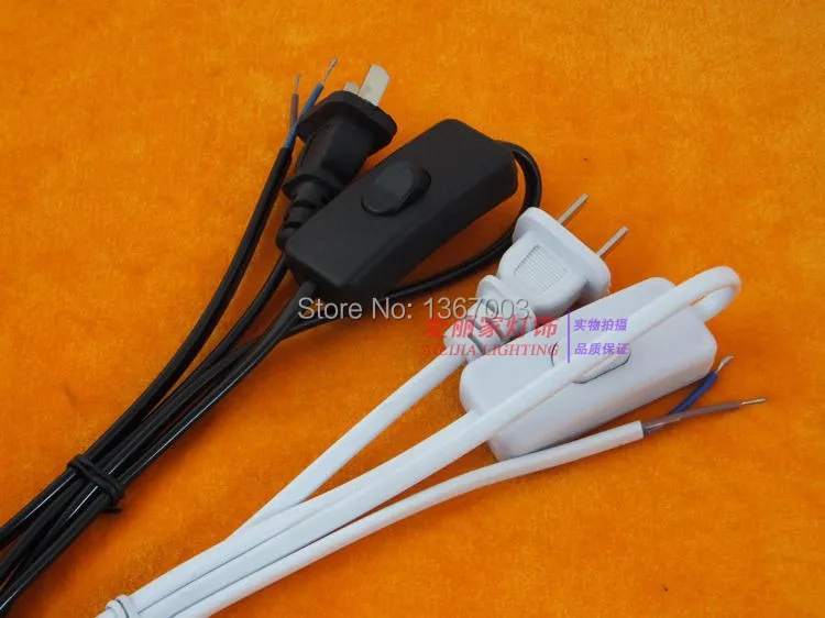 1 шт. Высокое качество Настольная и напольная лампа черный белый плоский штекер