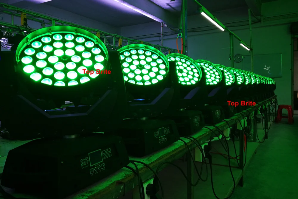 Fast Shipping LED Wash Zoom Moving Head Light 36x18W RGBWA+UV 6IN1 DMX 17 Channels For DJ Disco Party Bar Wedding | Лампы и освещение