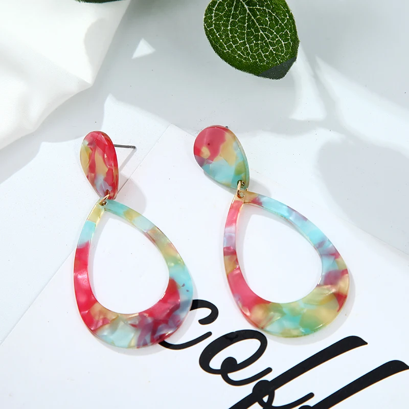 Новые темно-зеленые геометрические круглые акриловые массивные длинные висячие