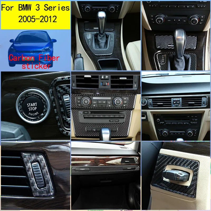 

Real Carbon Fiber Car Interior Full Kit Set Stickers For BMW 3 Series E90 2005-2012 Accessoires