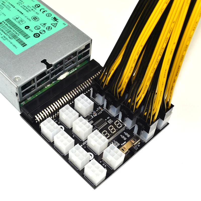 Блок питания Black PCI E 17x 6Pin адаптер для разделочной платы конвертер 12 В Ethereum BTC Antminer