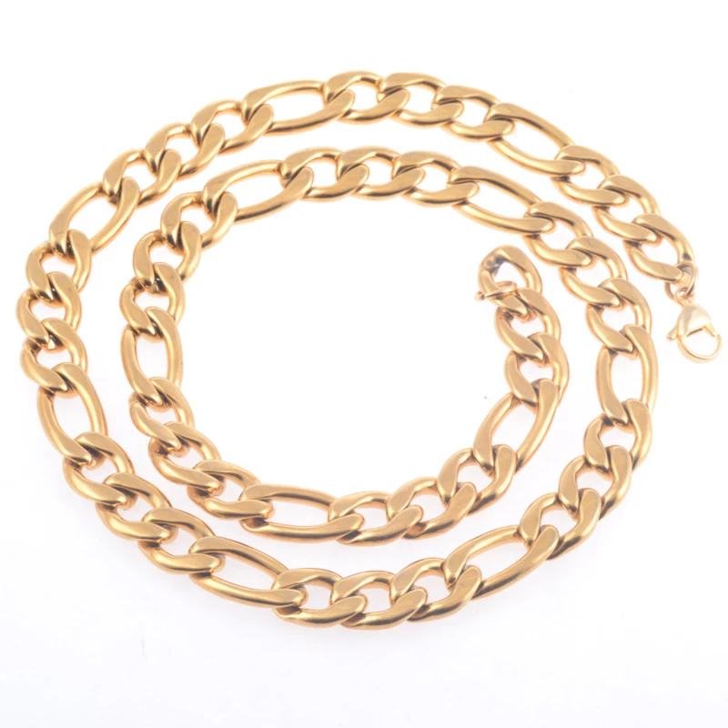 Lenght customized 3-11.5mm wide Gold color 316L stainless steel Figaro cuban link chain necklaces women&ampmen fashion jewelry | Украшения