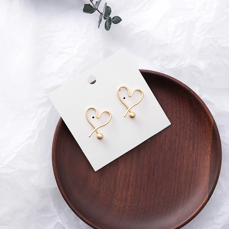 2019 New Fashion Trendy Simple Gold Heart Drop Earrings for Women Female Sweet Grils Earring Jewelry Bijoux Dropship | Украшения и