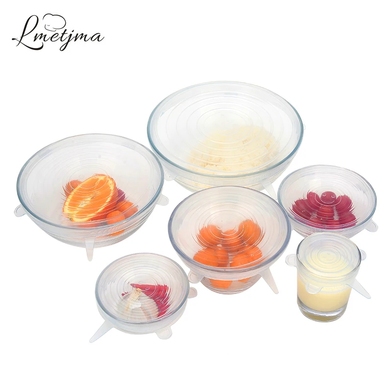 LMETHMA 6 шт./компл. многоразовые крышки для сохранения продуктов набор