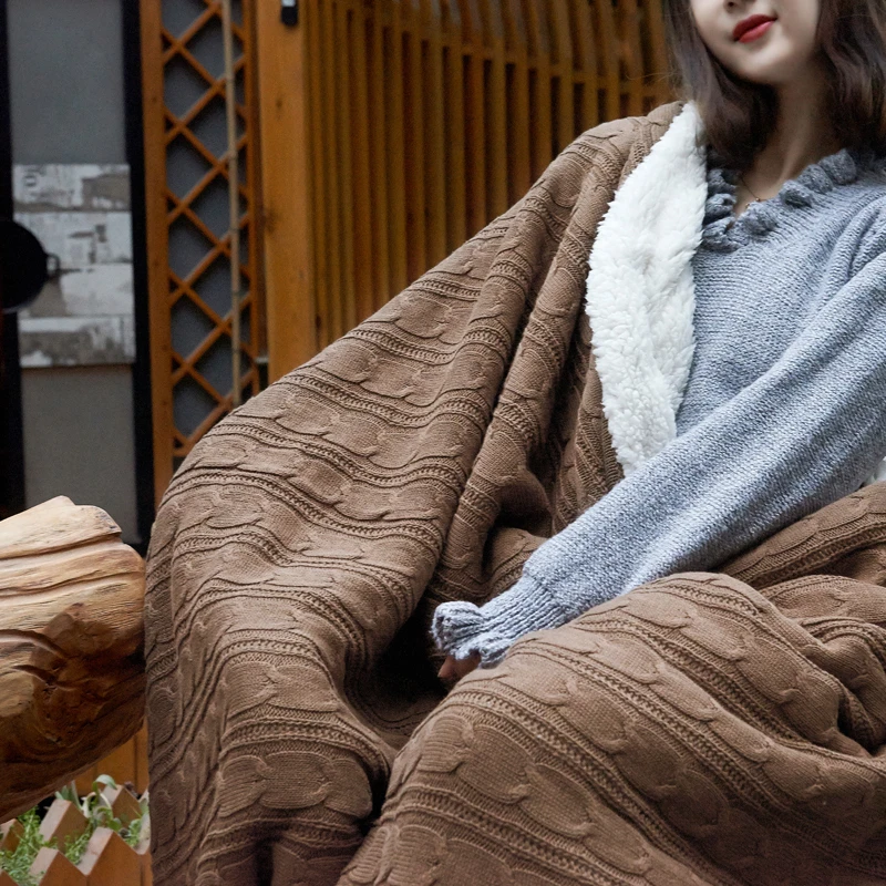 Lamb Blanket Thickened Knitted In Winter Single Slim Quilt Dormitory Air-conditioned For Office Nap | Дом и сад
