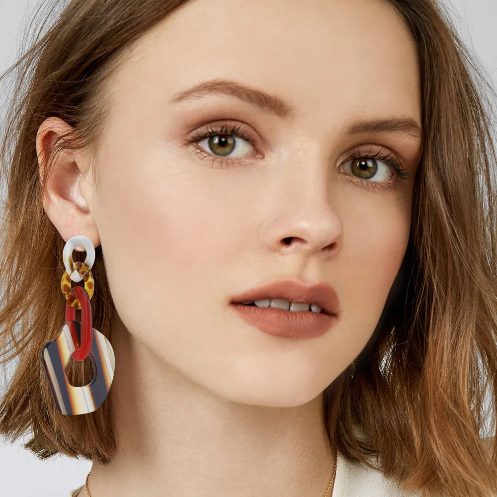 2019 акриловые модные геометрические серьги с вырезами богемные новые женские