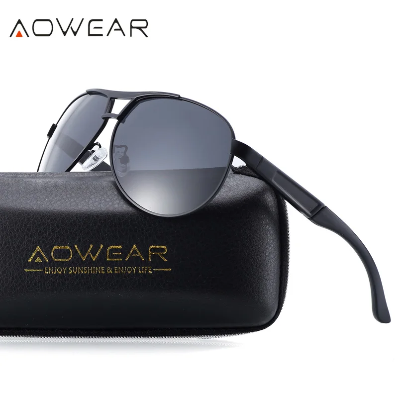 AOWEAR классические авиационные солнцезащитные очки Для Мужчин Поляризованные в