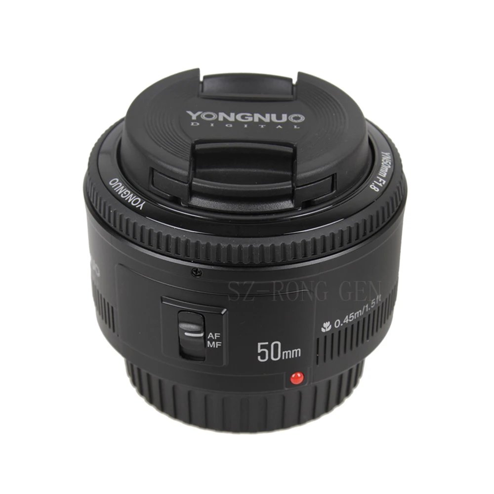 Аутентичный YN50mm объектив с фиксированным фокусом EF 50 мм F/1,8 AF/MF объектив с большой апертурой объектив с автофокусом+ 52MVUV+ бленда для Canon DSLR Camer