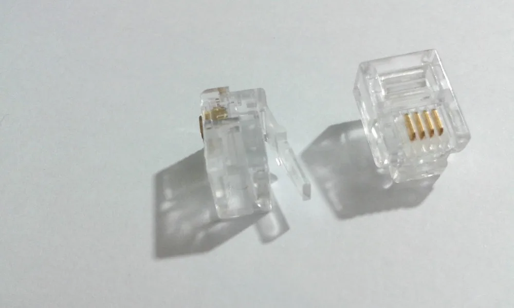 200 шт. RJ11 модульный разъем телефонная линия сетевой кабель 6P4C | Обустройство дома